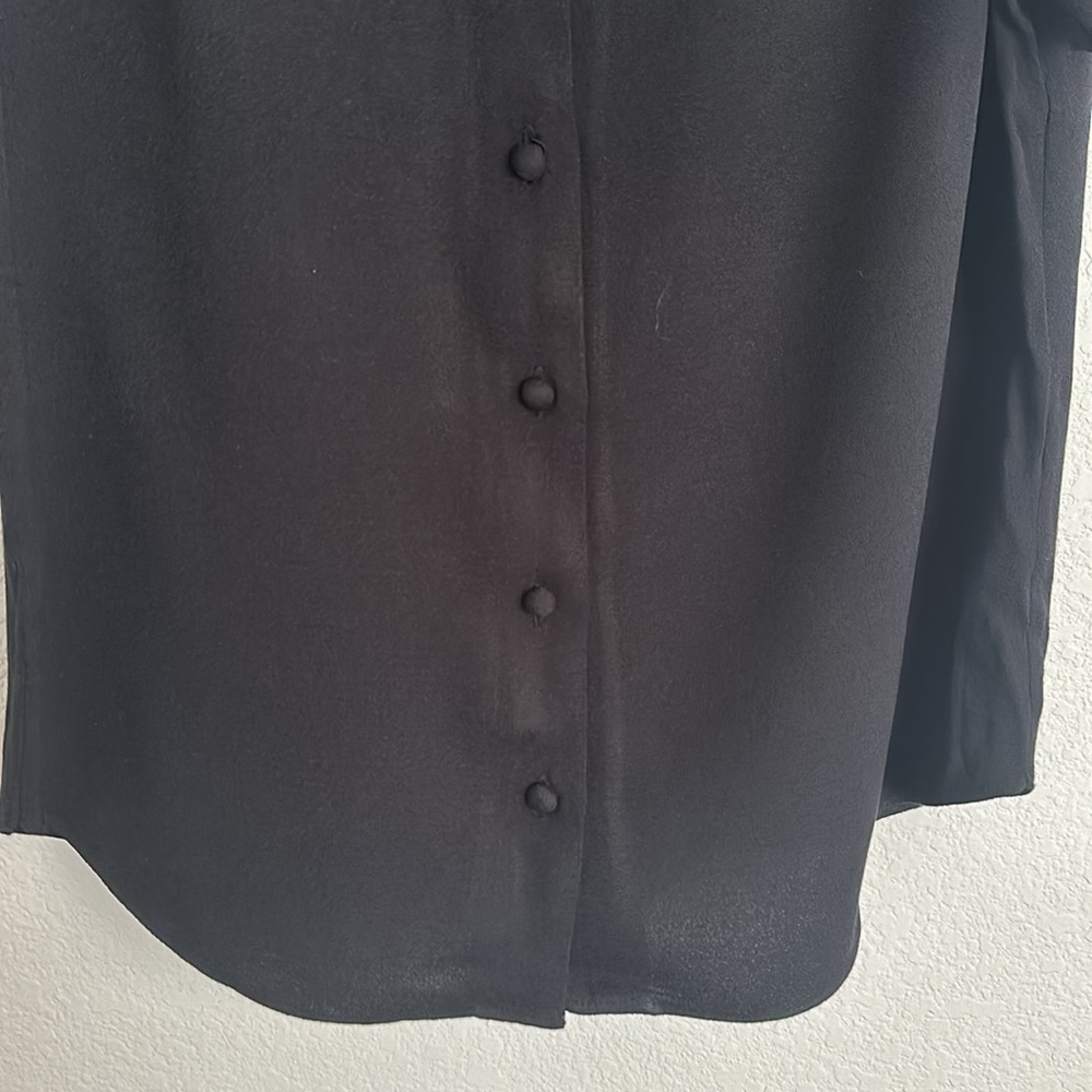 FRAME noir black button front rayon blouse S - Picture 4 of 8
